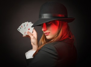 Poker Girl With Playing Cards